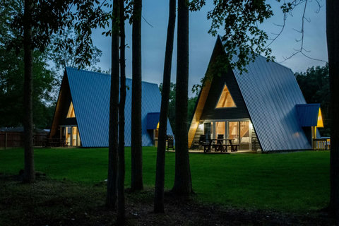 A-frame Cabin at Dusk