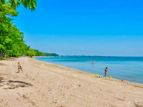 Arenac County Beach a mile down the road