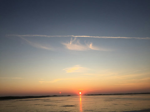 Sunset when the water was high, fluctuates year to year