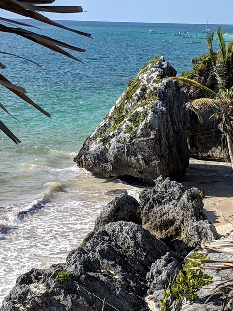 View looking down from the Tulum ruins.