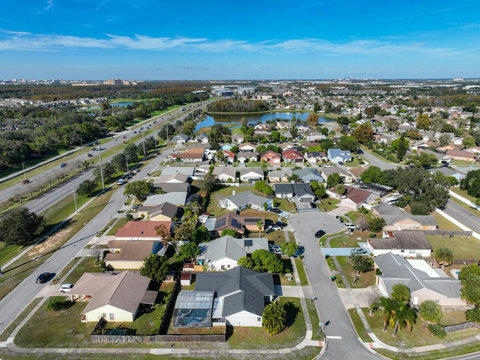 Arial view of property