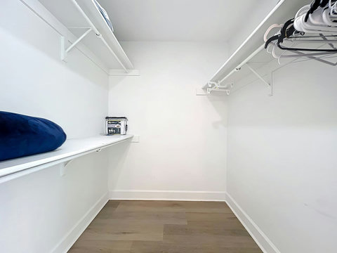 Closet with hanger and storage