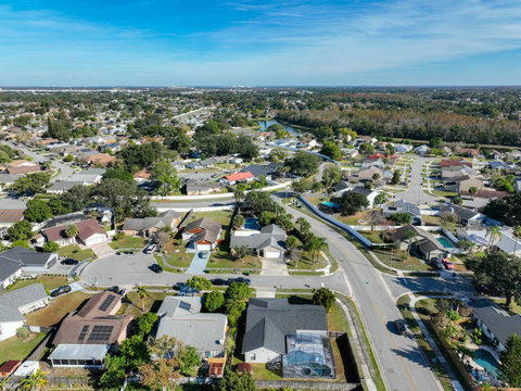 Arial view of property