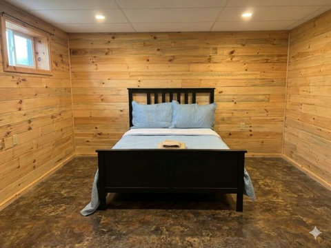 Bedroom #4 in the basement with 1 double bed