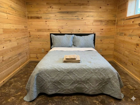 Bedroom #5 in the basement with 1 double bed