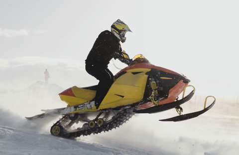Snow mobile on Chemong  Lake