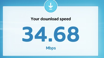 Pretty fast internet speed