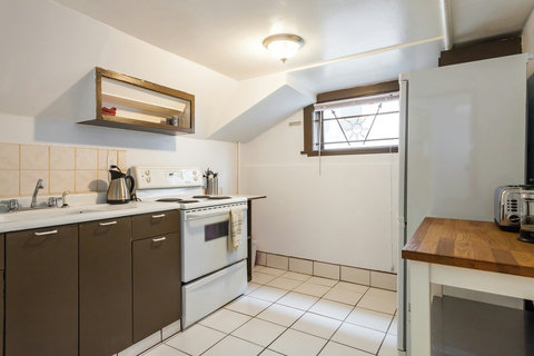 The kitchen is well equipped to prepare your own meals