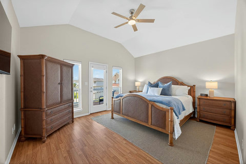 Master Bedroom - in room coffee bar, beach view balcony, & comfortable king mattress & linens