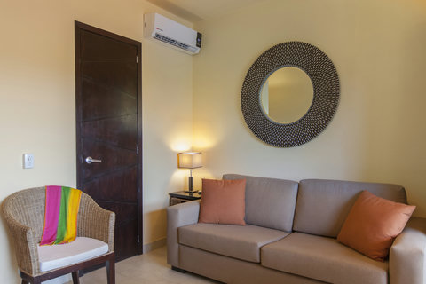 Living room with double sofa bed