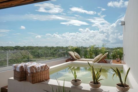 The rooftop pool is isolated from the rest of the terrace for extra privacy for our guests
