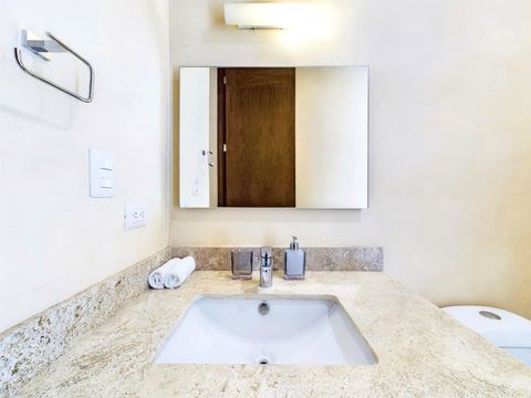 The thoughtfully designed rooftop half bathroom enhances your experience, allowing you to lounge freely and stay refreshed while enjoying your exclusive terrace space.