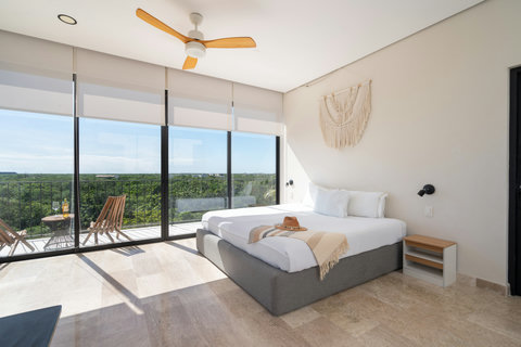 Experience ultimate relaxation in your private retreat, complete with king-size bed, smart TV, desk, and spectacular views—ideal for both work and rest.