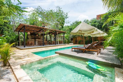 Harmony in nature: Experience our stunning pool, complemented by beautiful surrounding details, merging effortlessly with the peacefulness of the natural setting