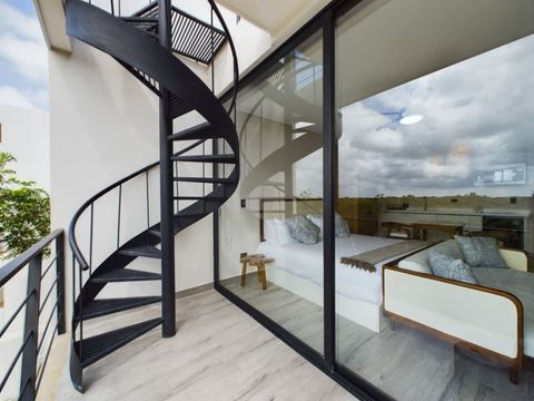 Here you can see the stair case which leads you to your private rooftop terrace with the jacuzzi!