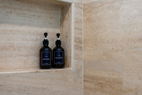 Relax knowing that all essential amenities are provided, including soap and shampoo, for a hassle-free experience during your stay. #BathroomEssentials