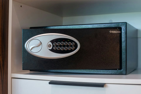Rest easy knowing your valuables are secure with the safe box provided in the apartment, giving you peace of mind during your Tulum adventure.