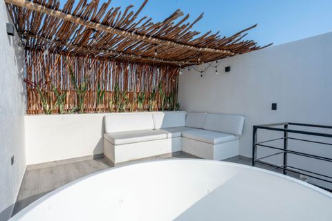 Get ready to relax in style atop our stunning rooftop! Enjoy hot tub bliss in the jacuzzi while soaking up panoramic views of Tulum—a true escape that promises luxury and unforgettable moments.