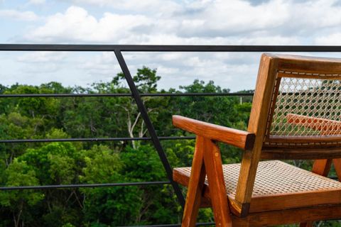 Discover your retreat on our breathtaking rooftop oasis! With a private jacuzzi and amazing views, it's the perfect peaceful escape after a day of exploring Tulum’s vibrant surroundings. Reserve your stay now!