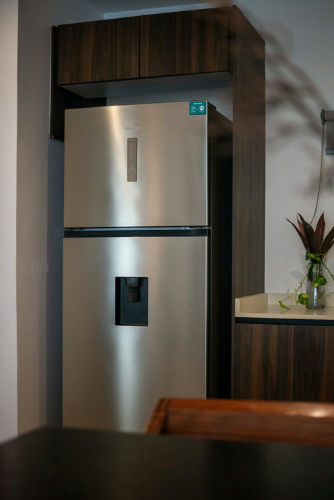 Spacious fridge to keep all your groceries fresh during your stay—perfect for longer visits!