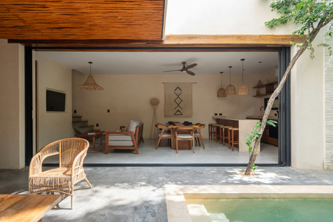 An airy open-concept villa where indoor and outdoor spaces blend effortlessly. Featuring a private plunge pool, natural textures, and refined design for a calm, tropical living experience.