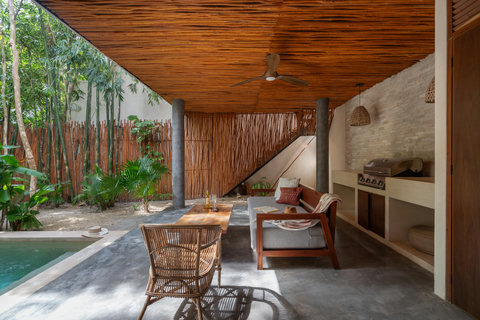 Stunning open-concept villa with a private pool, cozy outdoor lounge, BBQ area, and elegant interiors. Perfect for leisurely mornings, social evenings, and a sophisticated vacation experience.