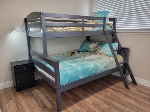 Bedroom 3 with Twin-over-Full Bunk Bed and Extra Closet