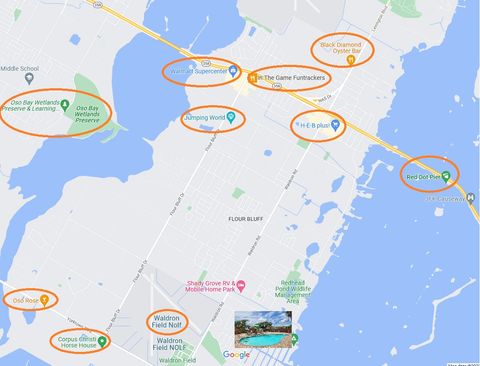 Supermarkets, fishing pier, and more places to go within 5-10 minutes of driving.