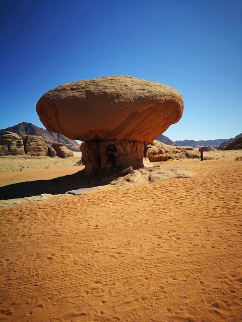 In the desert you will find many interesting rock formations like for example this one.