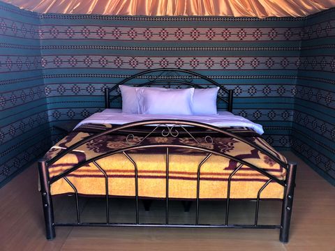 Traditional Beduin style tents double bed room.