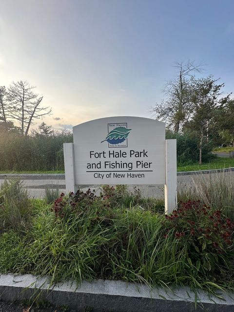 Fort Hale park has a large fishing pier, playground, and small beach. Located right at the end of the street. 