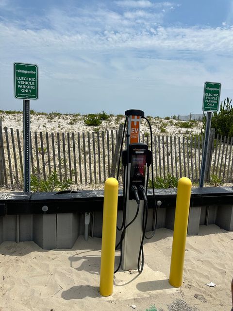 Electric charging station 1/2 mile away.