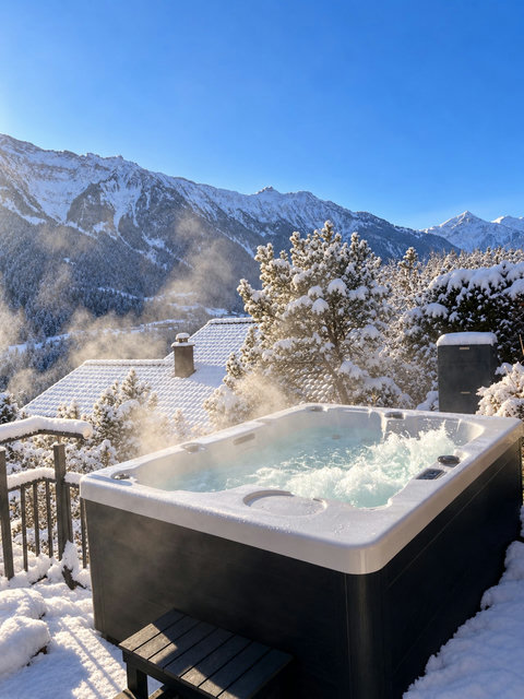 Alpine Snowy Hot Tub Retreat