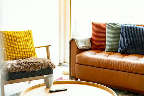 Cozy Comfort is Key. Every detail is designed for your ultimate relaxation: sumptuous leather seating, plush pillows, and cozy textures. The perfect place to unwind after a day exploring the Swiss Alps. Experience our signature style furnishing.