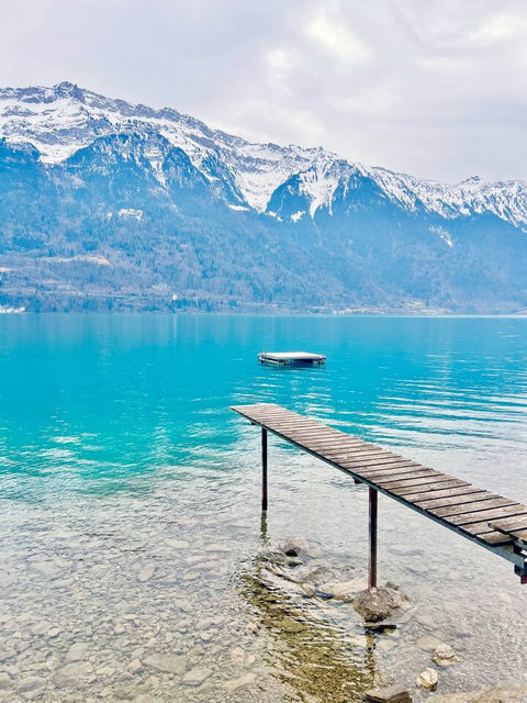 Just Minutes Away: The Famous Niederried Badi! ‍♀️ Walk a few minutes to enjoy the crystal-clear, turquoise waters of Lake Brienz. Perfect for swimming, sunbathing, and family fun. Your ultimate Swiss Alps lake experience awaits!