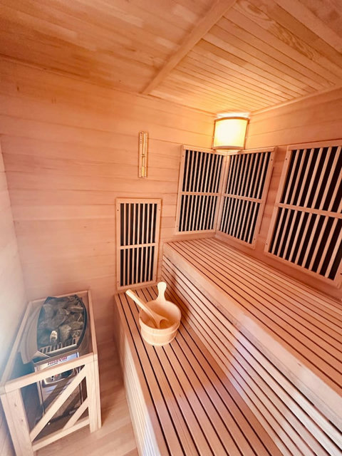 Private sauna for relaxing alpine evenings