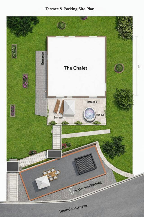 site plan for chalet swiss dream retreat