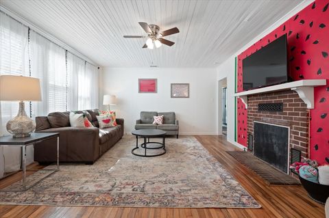 Watermelon Themed Living Area with Smart TV