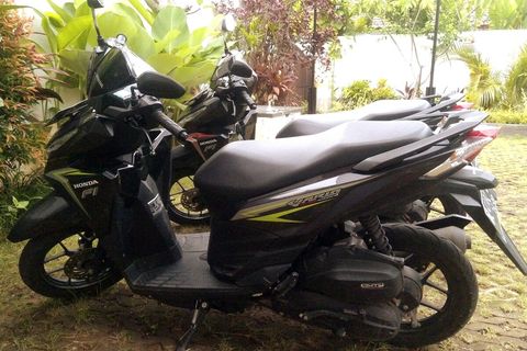 And you can rent a scooter for easy area moving.  As a scooter is a MUST in an area, please let us know at least 24hrs prior to your stay you want to rent from us. Otherwise, we might not be able to arrange it.
We have Honda Vario/Scoopy/Spacy/Beat.