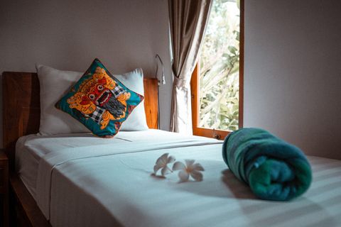 Comfortable bed with 25cm high mattress is ready for you. 