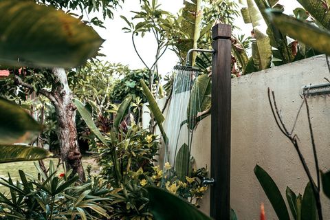 Outdoor shower. We would like to ask you to use each time before you go to the pool or came from the beach. 