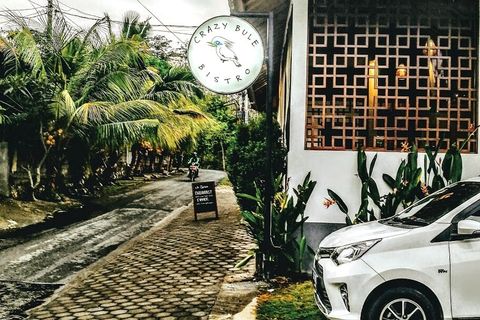 Our restaurant Crazy Bule Bistro.
Your villa has fully equipped kitchen, but if you do not want to waste time with cooking, come here:
For breakfast 7:30 - 11 am.
For lunch we are open till 1 pm.
Dinners we serve 5 - 8 pm.