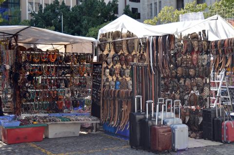 Artifacts, masks, beads and numerous  other souvenirs that are obtainable on the square just outside the complex.