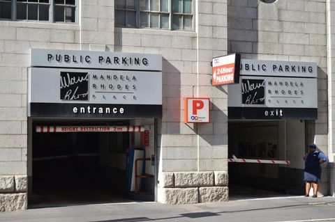 The lock up public garage that is two minutes from the apartment.