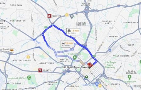 13 mins to downtown Charlotte!