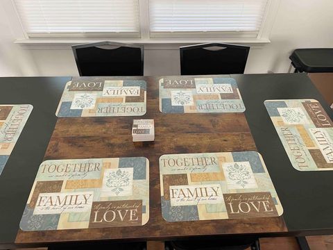 A closer look at the dining table where you will hopefully spend significant quality time!