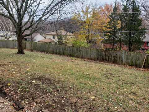 Middle part of fence and yard