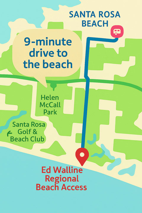 Just a 9-minute drive to Ed Walline Beach