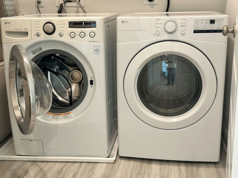 In-unit LG washer and dryer for guests