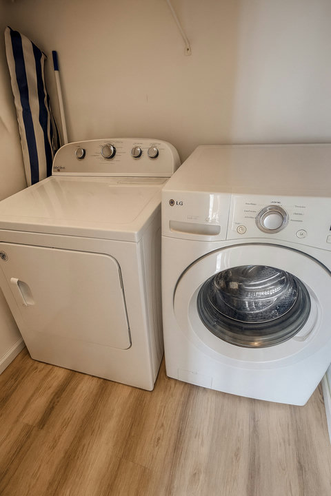 Front-load washer and dryer for guest laundry